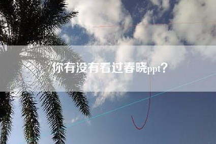 你有没有看过春晓ppt？