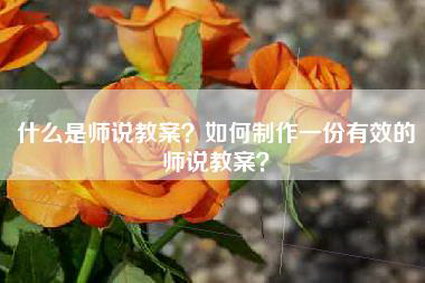 什么是师说教案？如何制作一份有效的师说教案？